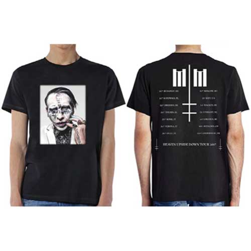 Marilyn Manson Unisex T-Shirt: Heaven Upside Down Tour (Summer 2017) (Back Print/Ex Tour) (Small)