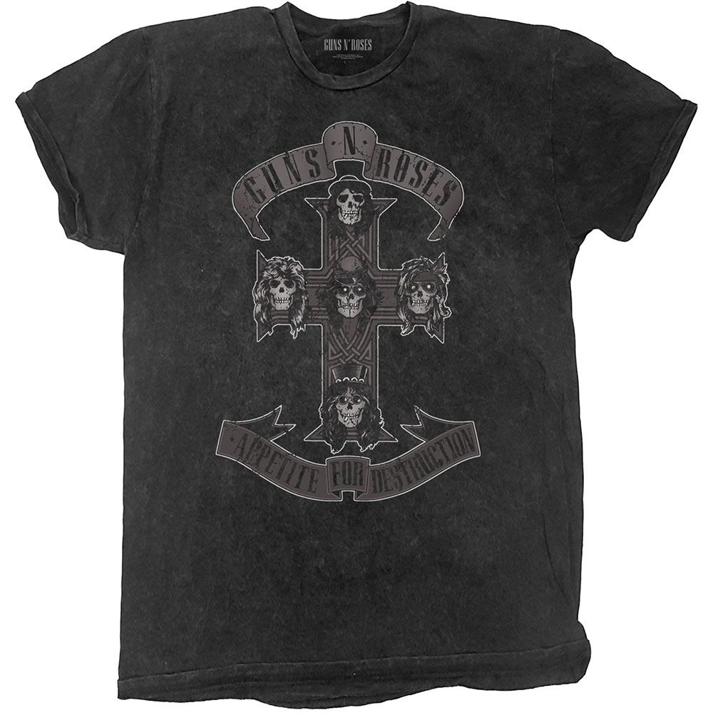 Guns N' Roses Unisex T-Shirt: Monochrome Cross (Dip-Dye) (Small)