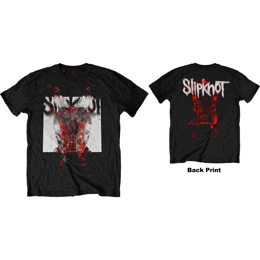 Slipknot Unisex T-Shirt: Devil Single - Logo Blur (Back Print) (Medium)