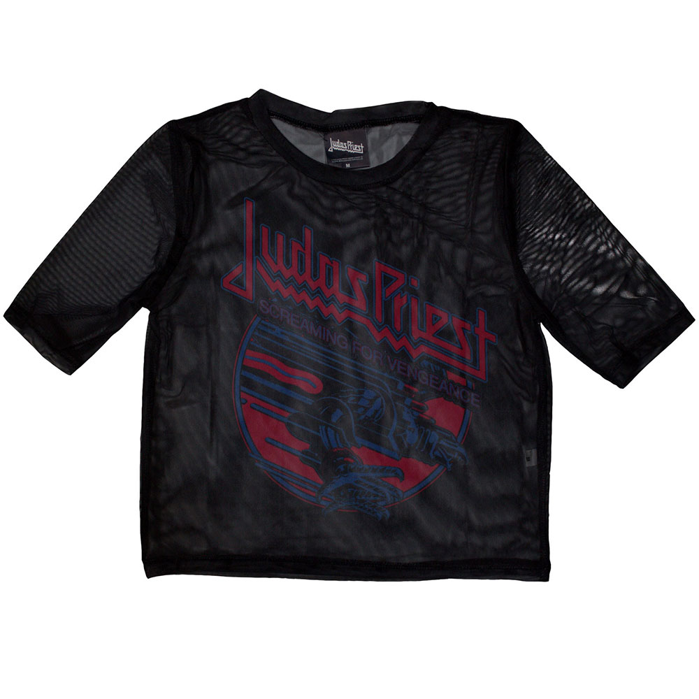 Judas Priest Ladies Crop Top: Screaming For Vengeance (Mesh) (XX-Large)