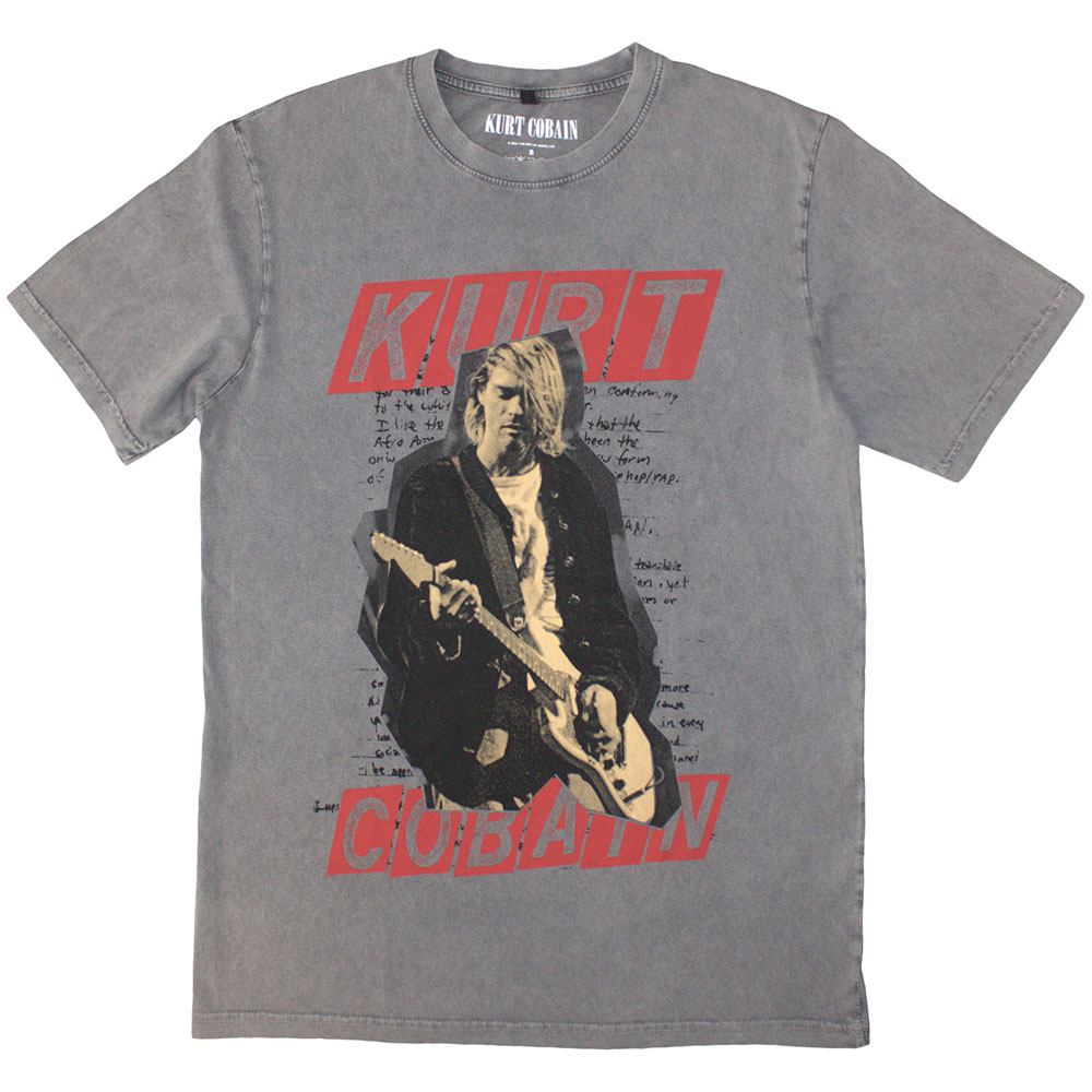Kurt Cobain Unisex Stone Wash T-Shirt: Collage (Small)