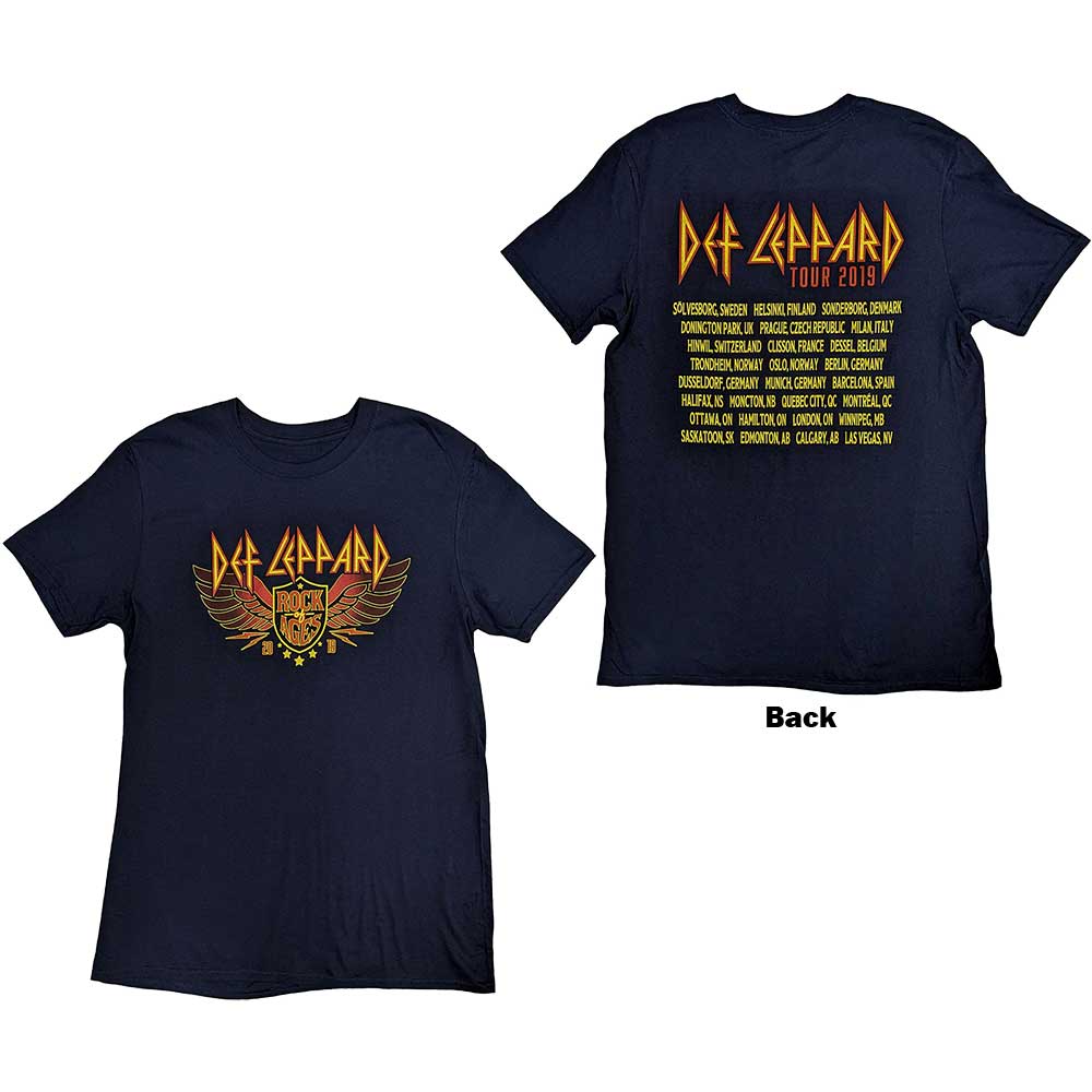 Def Leppard Unisex T-Shirt: Rock Of Ages Tour 2019 (Back Print & Ex-Tour) (XX-Large)