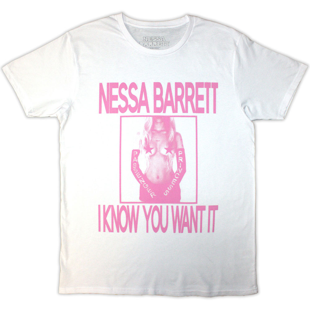 Nessa Barrett Unisex T-Shirt: I Know You Want It (White) (Large)