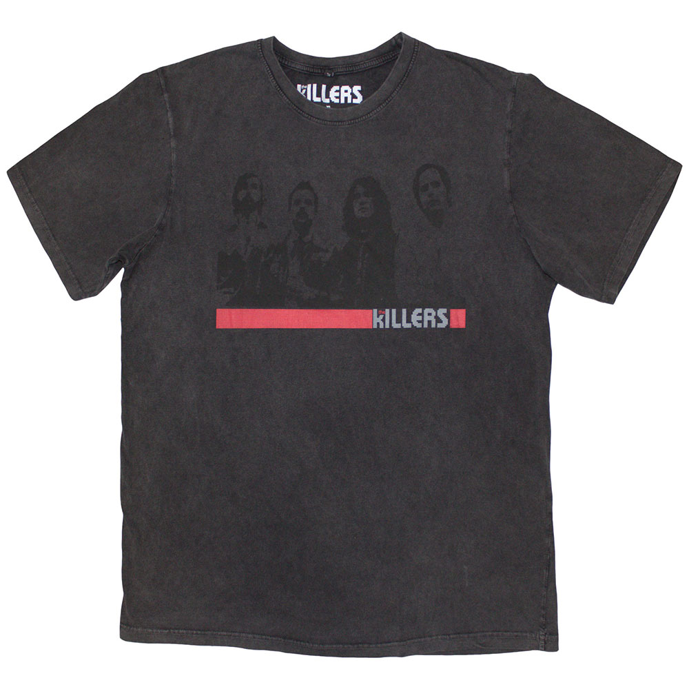 The Killers Unisex Stone Wash T-Shirt: Band Photo Mono (Large)