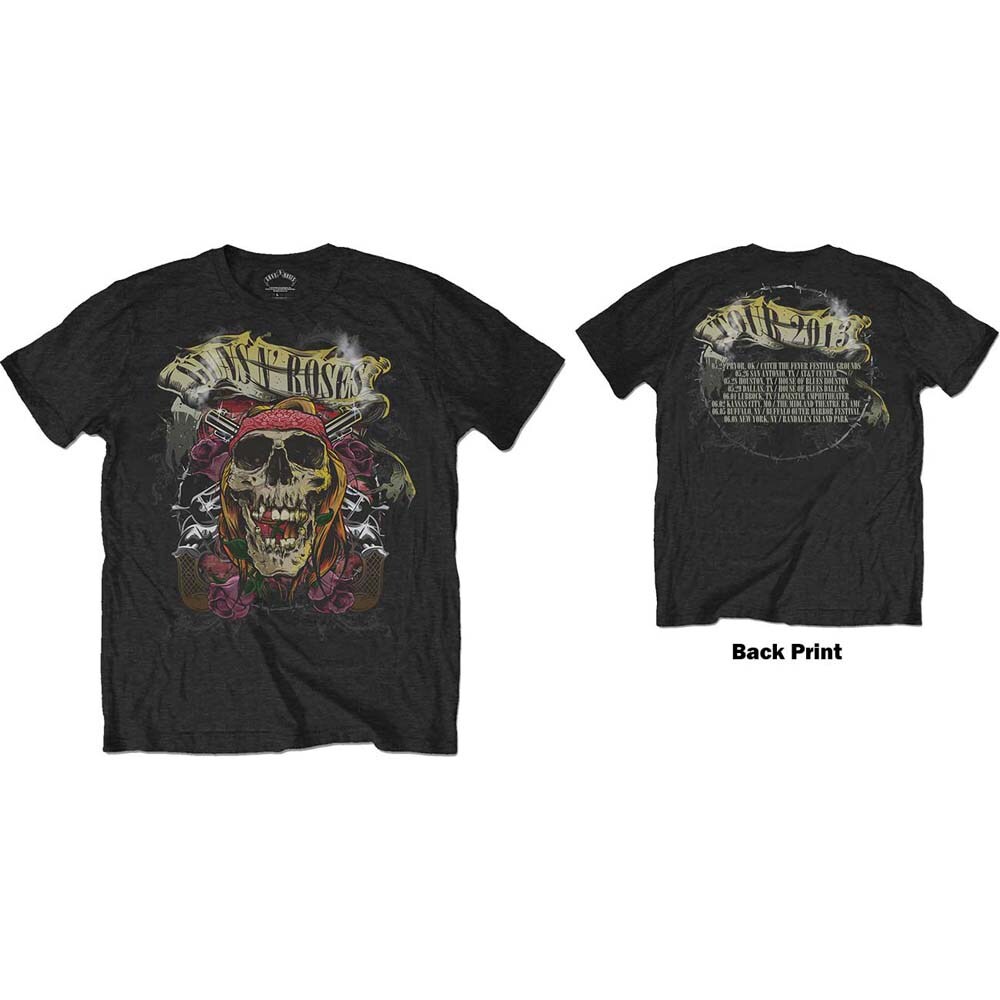 Guns N' Roses Unisex T-Shirt: Trashy Skull (Back Print) (Small) - 2