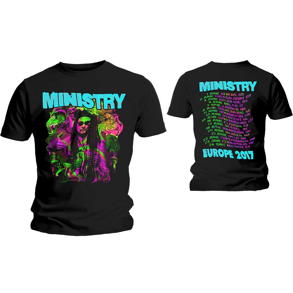 jeg er træt trådløs Latter Ministry Unisex T-Shirt: Trippy Al (Back Print/Ex Tour) (Medium) - PLUGGED  SWEDEN