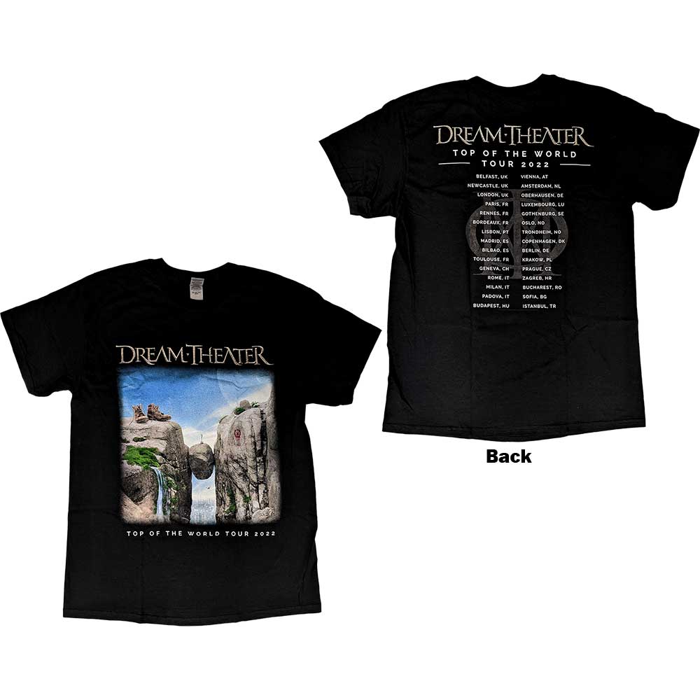 Dream Theater Unisex T-Shirt: TOTW Cover Art Tour 2022 (Back Print & Ex-Tour) (Small)