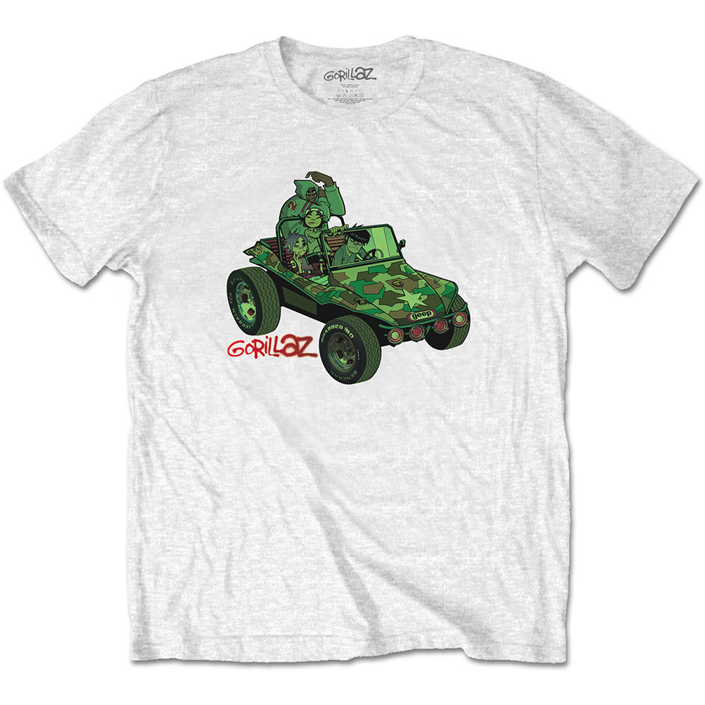 Gorillaz Unisex T-Shirt: Green Jeep (X-Large)