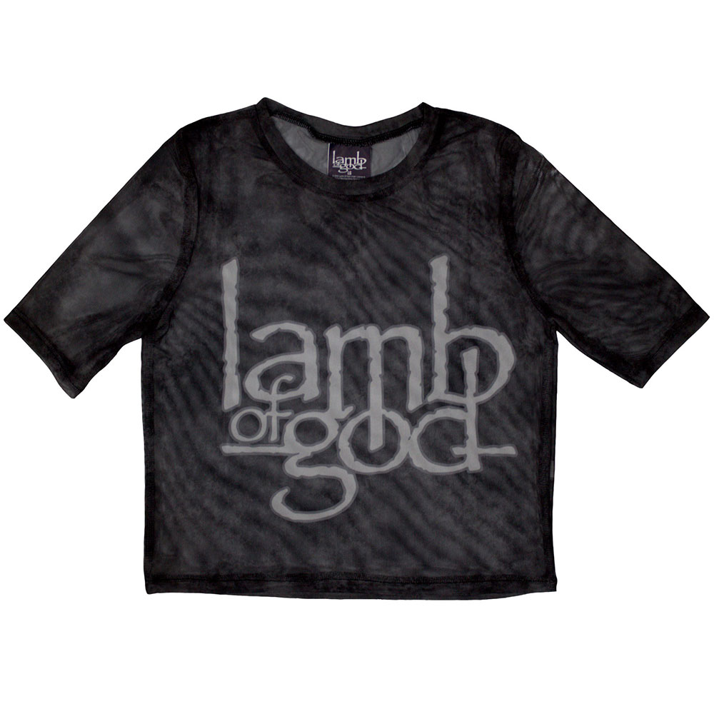 Lamb Of God Ladies Crop Top: Logo (Mesh) (Large)