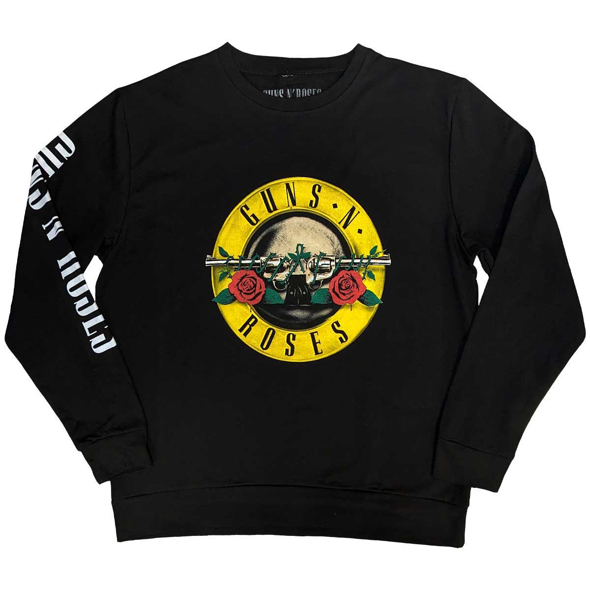 Guns N' Roses Unisex Sweatshirt: Classic Logo (Sleeve Print) (Large)