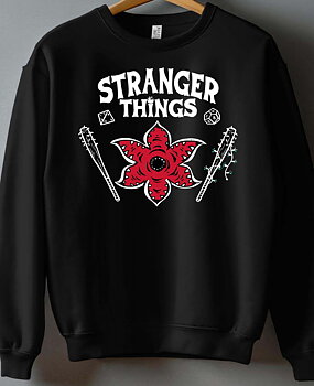 Stranger Things Netflix kids sweatshirt boy: "Bad Stranger" - black - size 12-14 years