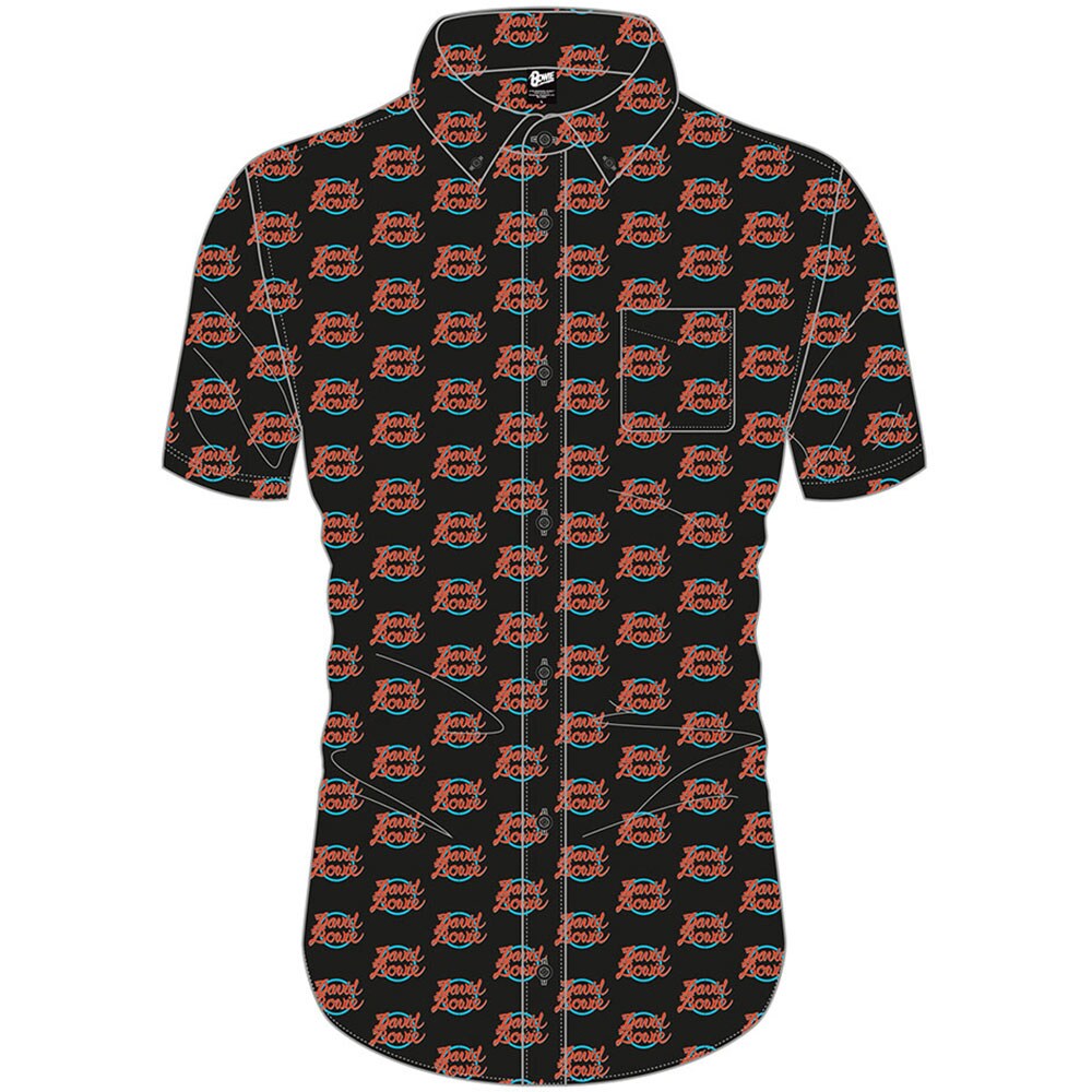 David Bowie Unisex Casual Shirt: Logo Pattern (All Over Print) (Large)