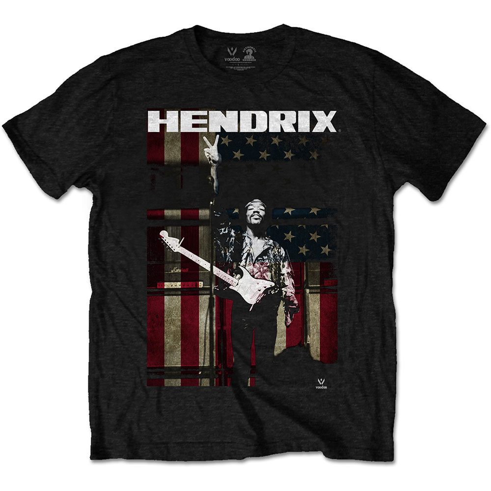 Jimi Hendrix Unisex T-Shirt: Peace Flag (Small) - 2