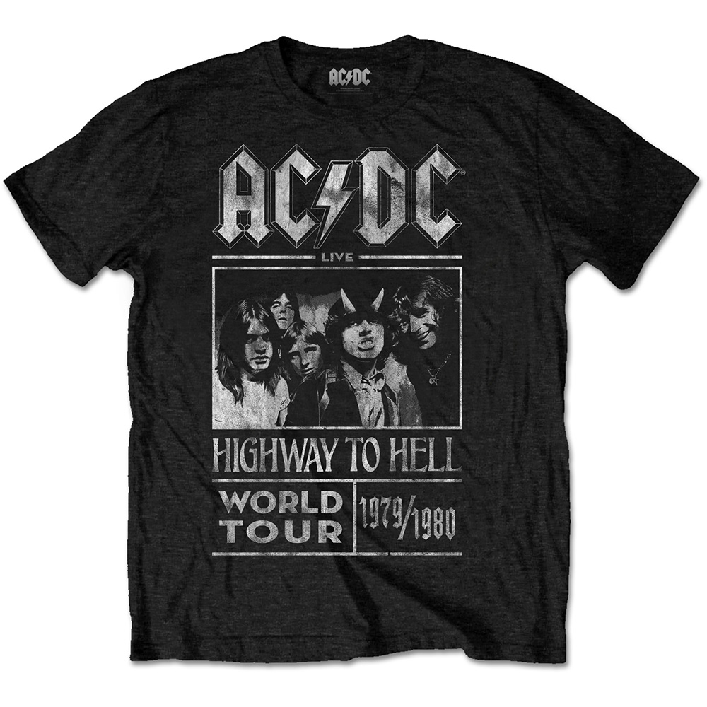 AC/DC Unisex T-Shirt: Highway to Hell World Tour 1979/1980 (Small)