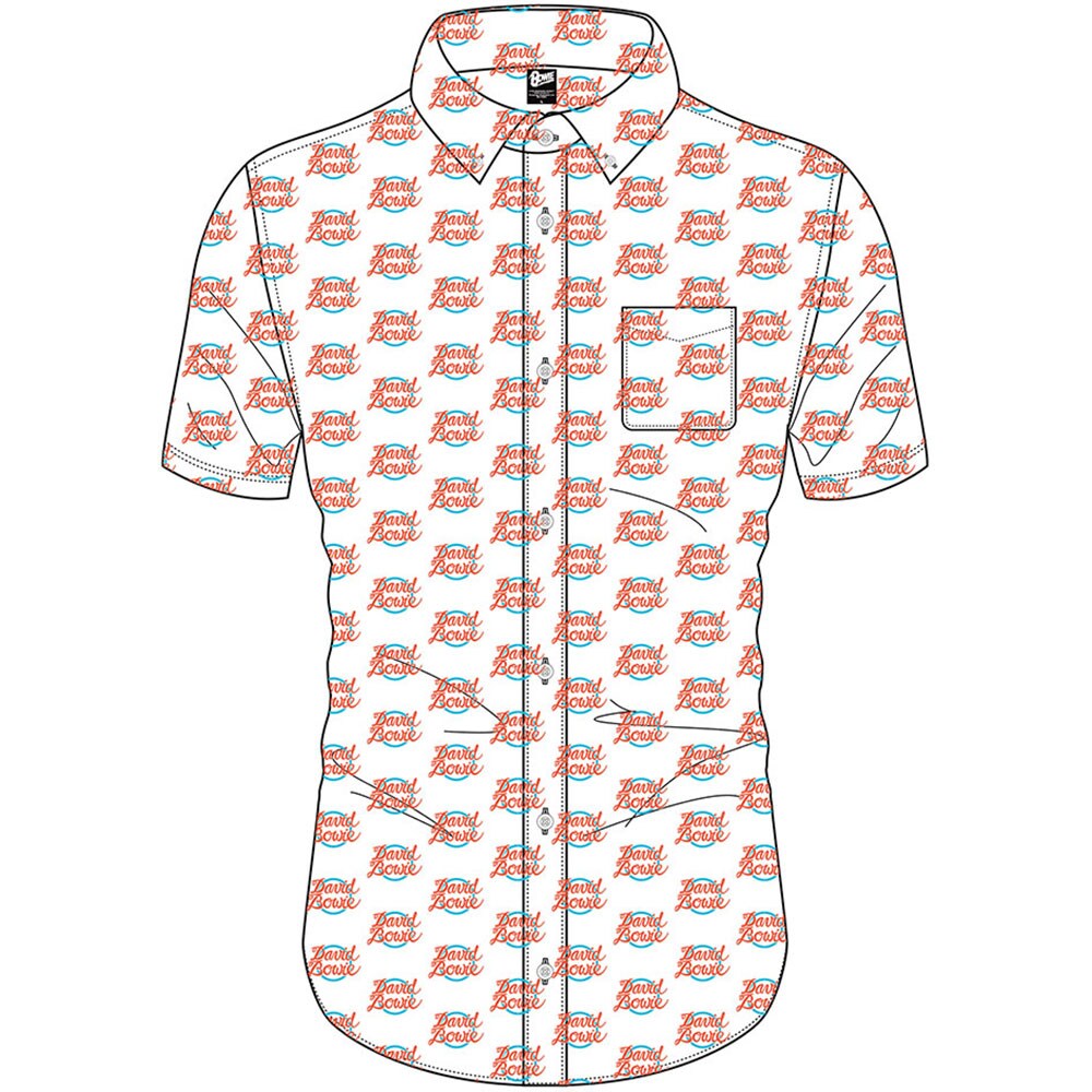 David Bowie Unisex Casual Shirt: Logo Pattern (All Over Print) (XX-Large)