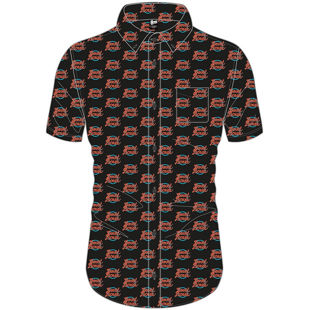 David Bowie Unisex Casual Shirt: Logo Pattern (All Over Print) (XX-Large)
