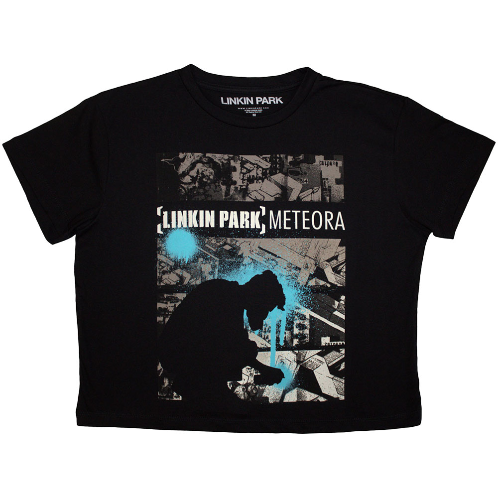 Linkin Park Ladies Crop Top: Meteora Drip Collage (Medium)