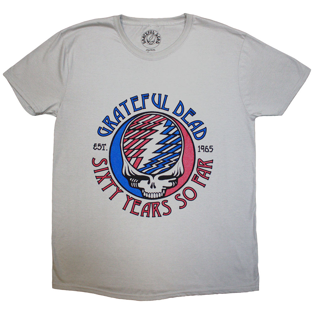 Grateful Dead Unisex T-Shirt: Stealie 60 (Grey) (X-Large)