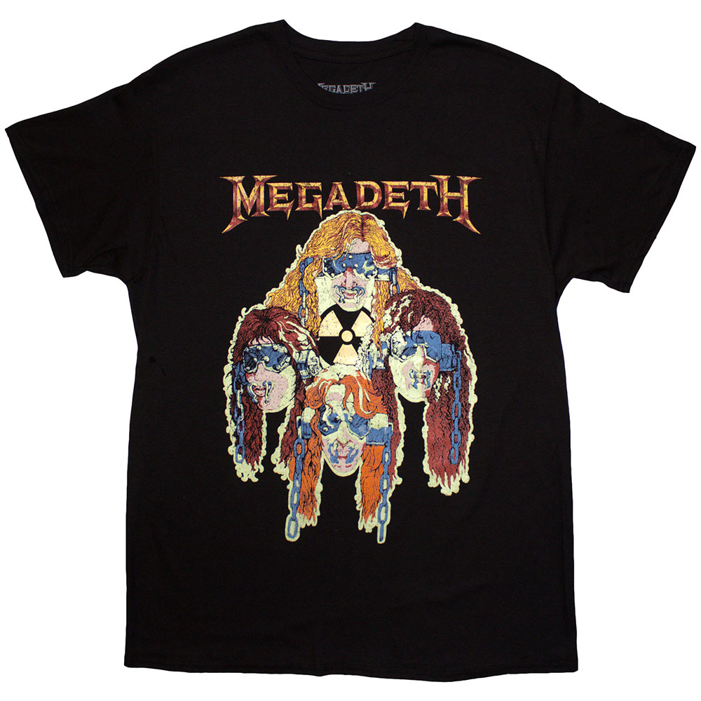 Megadeth Unisex T-Shirt: Nuclear Glowheads (Black) (X-Large)