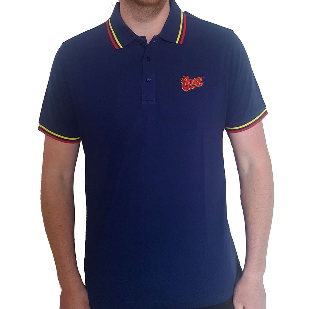 David Bowie Unisex Polo Shirt: Flash Logo (Small)