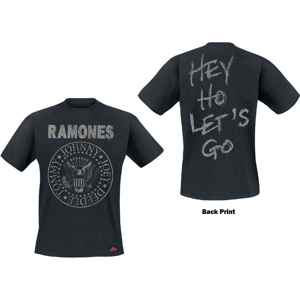 Ramones Unisex T-Shirt: Seal Hey Ho (Back Print) (Medium)