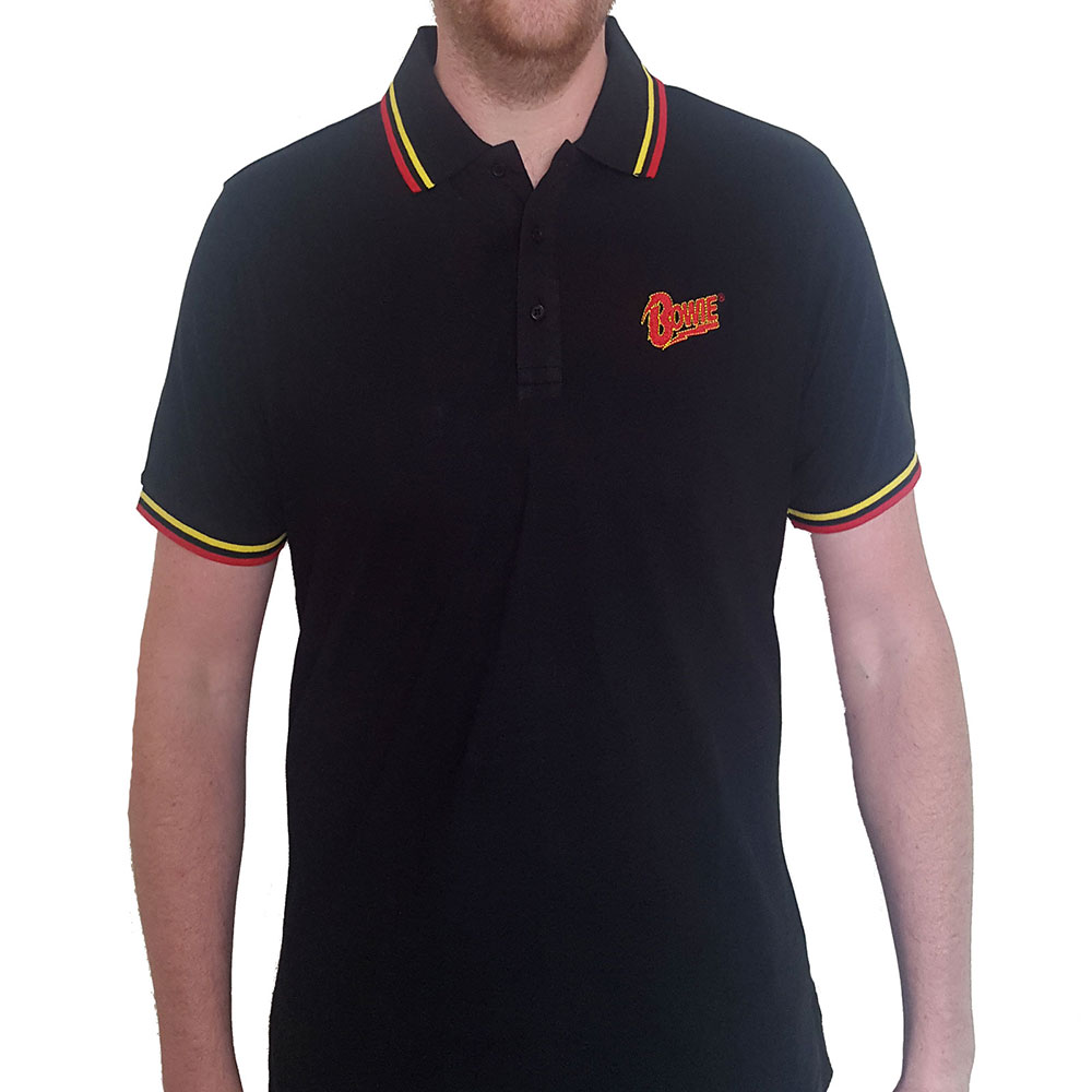 David Bowie Unisex Polo Shirt: Flash Logo (X-Large)