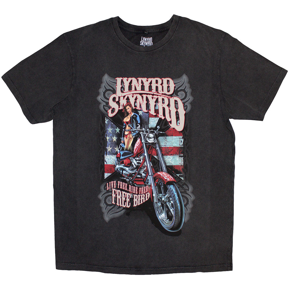 Lynyrd Skynyrd Unisex Stone Wash T-Shirt: Ride Free (Medium)