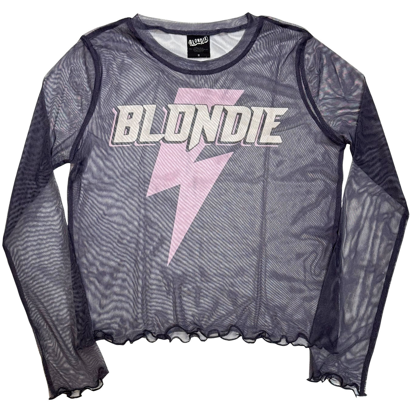 Blondie Langærmet Mesh-Crop-Top Til Kvinder: Lightning Strike (Lilla) - 2