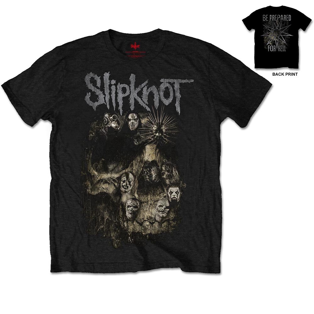 Slipknot Unisex T-Shirt: Skull Group (Back Print) (Large) - 2