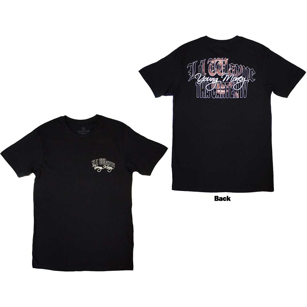 Lil Wayne Unisex T-Shirt: Face Infill (Back Print) (Large)