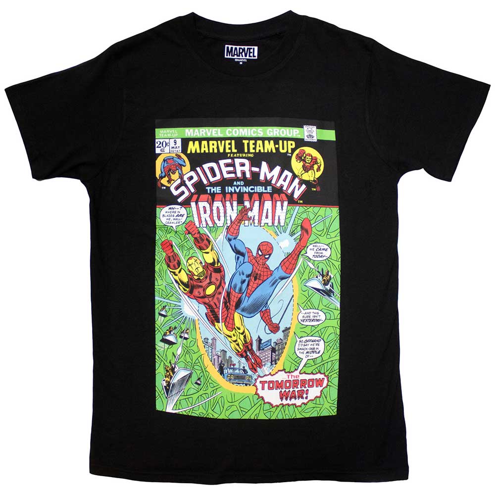Marvel Comics Unisex T-Shirt: Spiderman & Iron Man Comic Cover (X-Large)