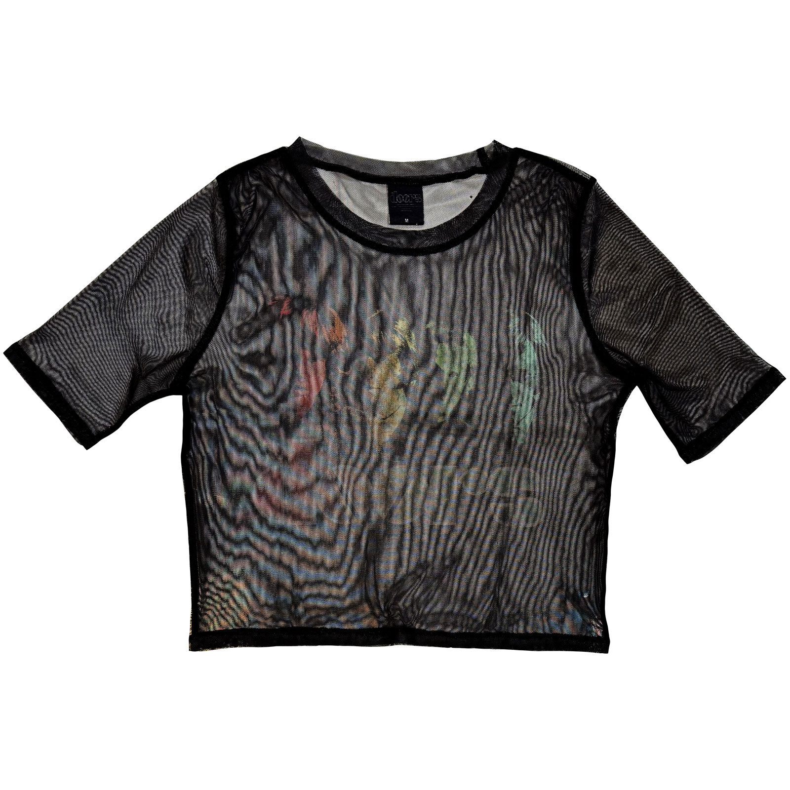 The Doors Dam Mesh Crop Top: Spectrum (Sort) - 2