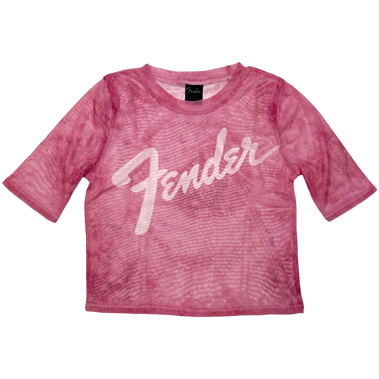 Fender Mesh-Crop-Top Til Kvinder: Classic Logo (Lyserød) - 2