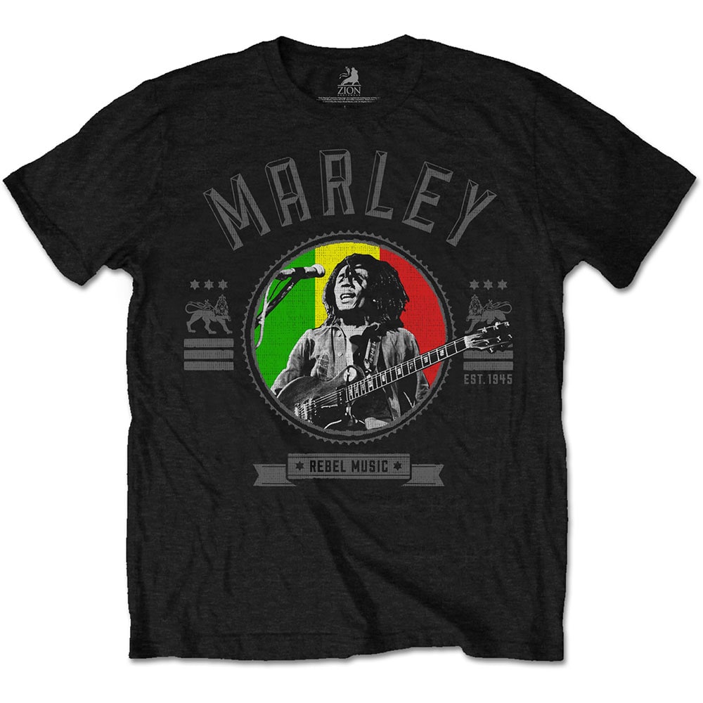 Bob Marley Unisex T-Shirt: Rebel Music Seal (Medium) - 2
