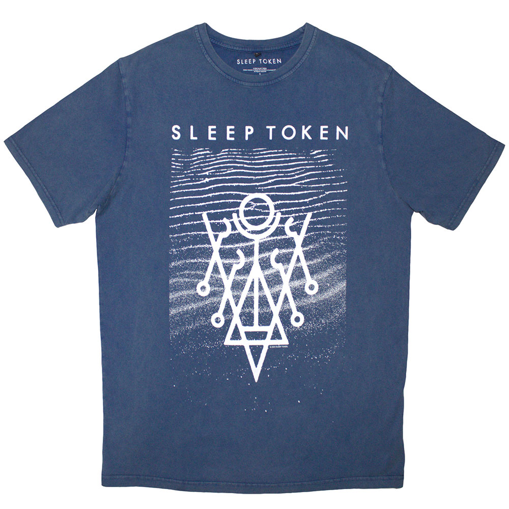 Sleep Token Unisex Stone Wash T-Shirt: Give (Denim Blue) (X-Large)