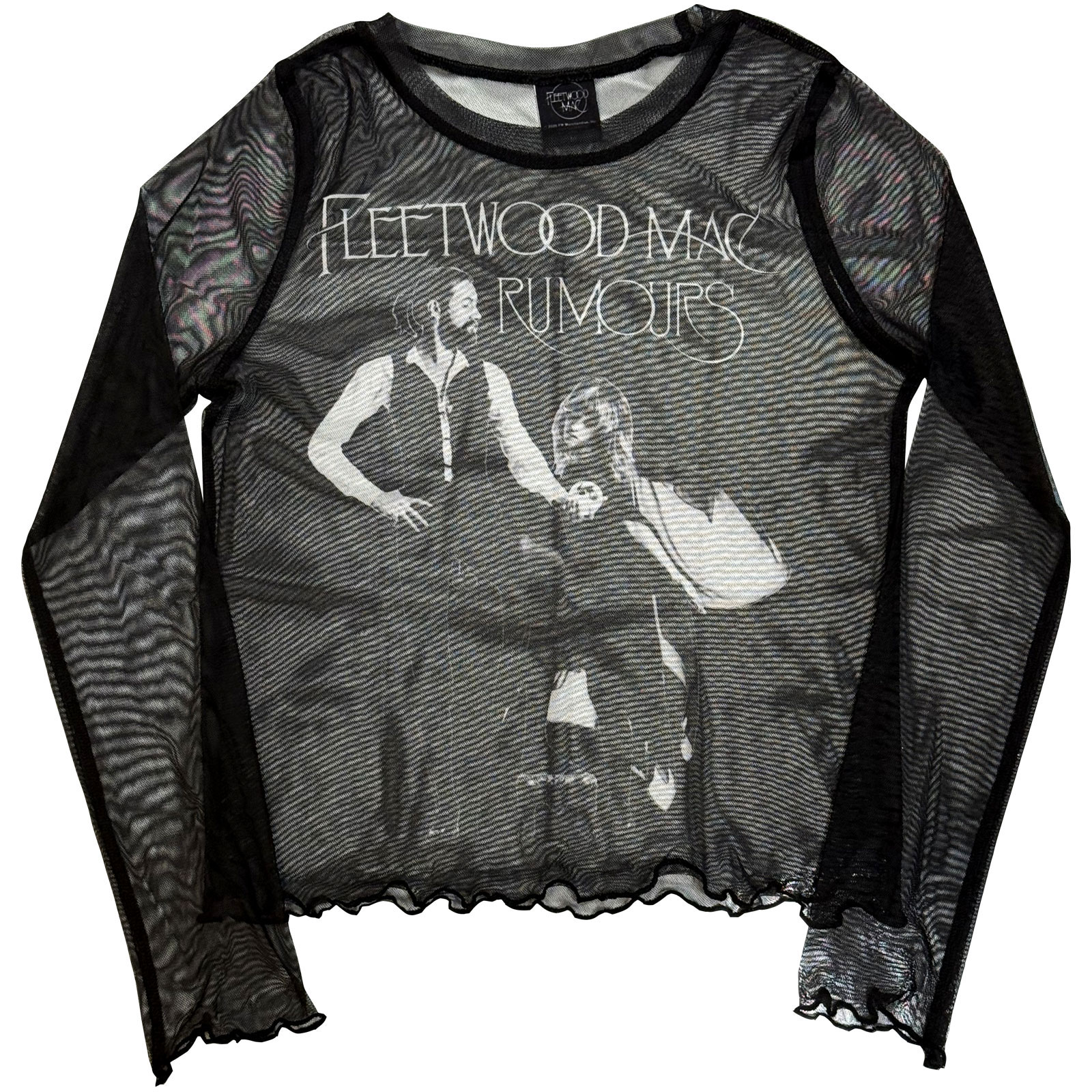 Fleetwood Mac Dam Långärmad Mesh Crop Top: Rumours (Svart)  - 2