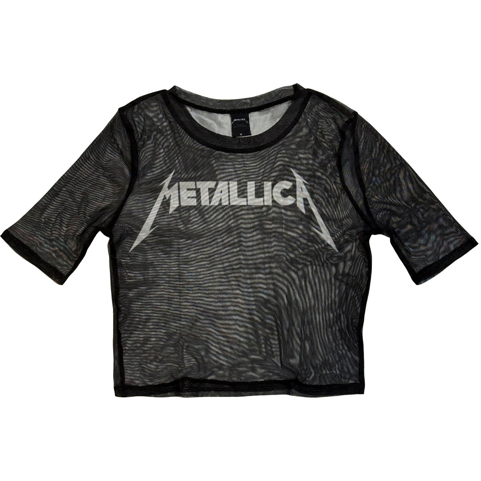 Metallica Mesh-Crop-Top Til Kvinder: Logo (Sort) - 2