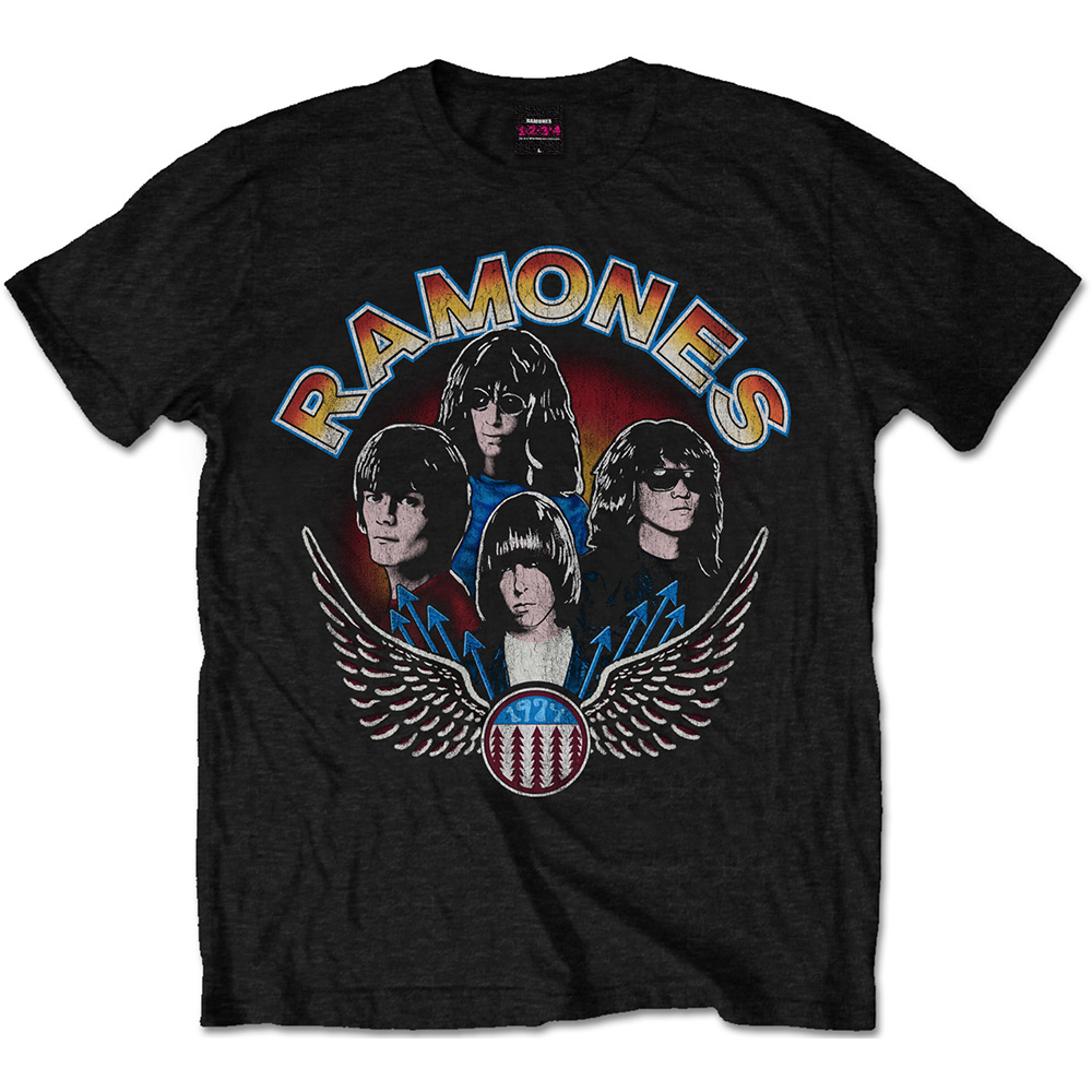 Ramones Unisex T-Shirt: Vintage Wings Photo (Medium)