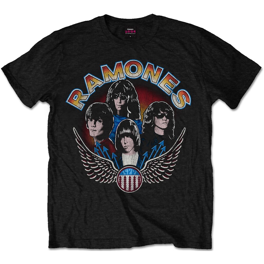 Ramones Unisex T-Shirt: Vintage Wings Photo (Medium) - 2