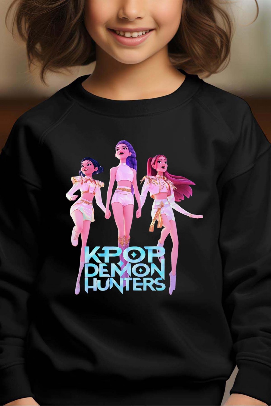 Huntrix Kpop Demon Hunters Barn Sweatshirt - Dancing - Svart - Unisex