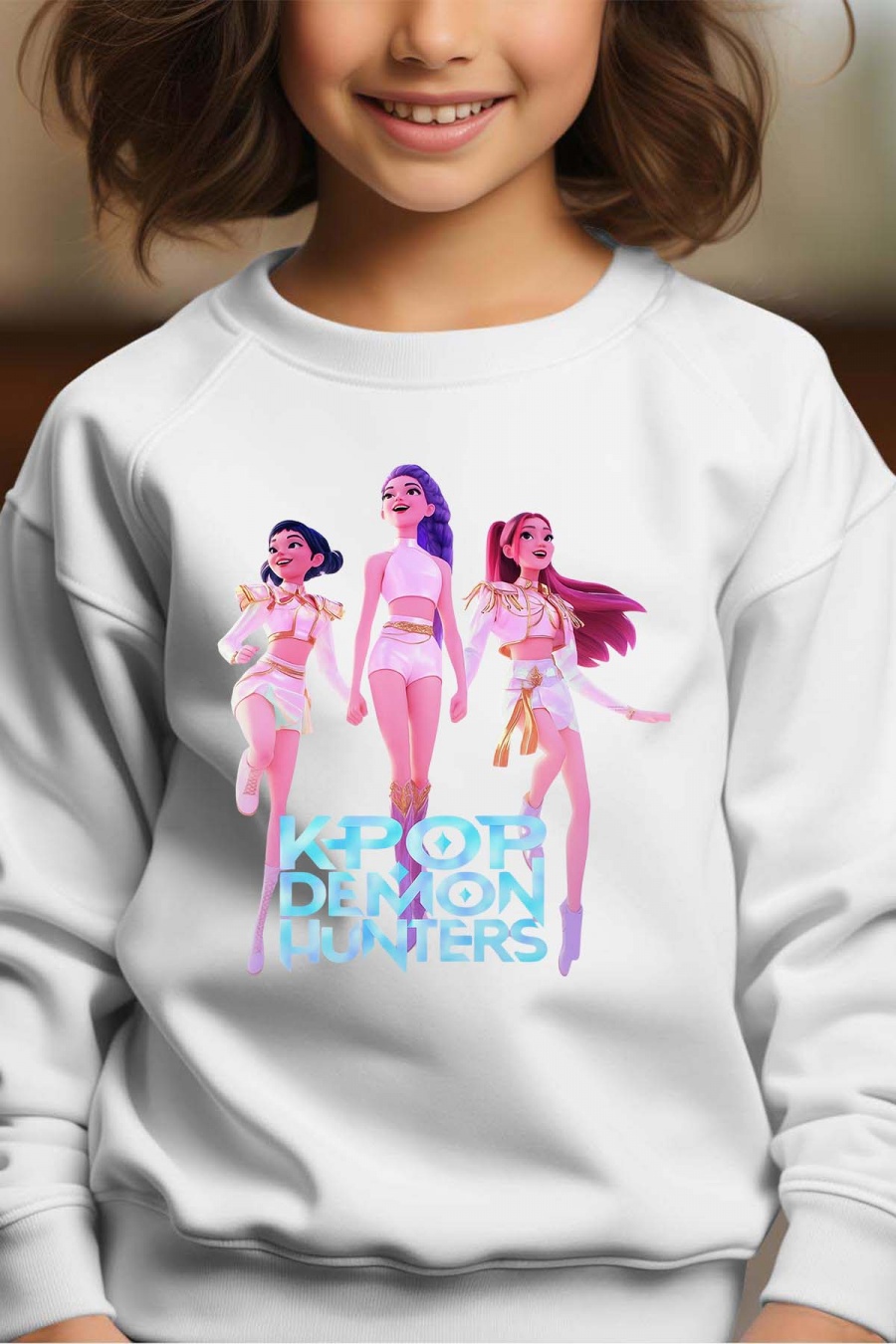 Huntrix Kpop Demon Hunters Barn Genser - Dancing - Hvit - Unisex