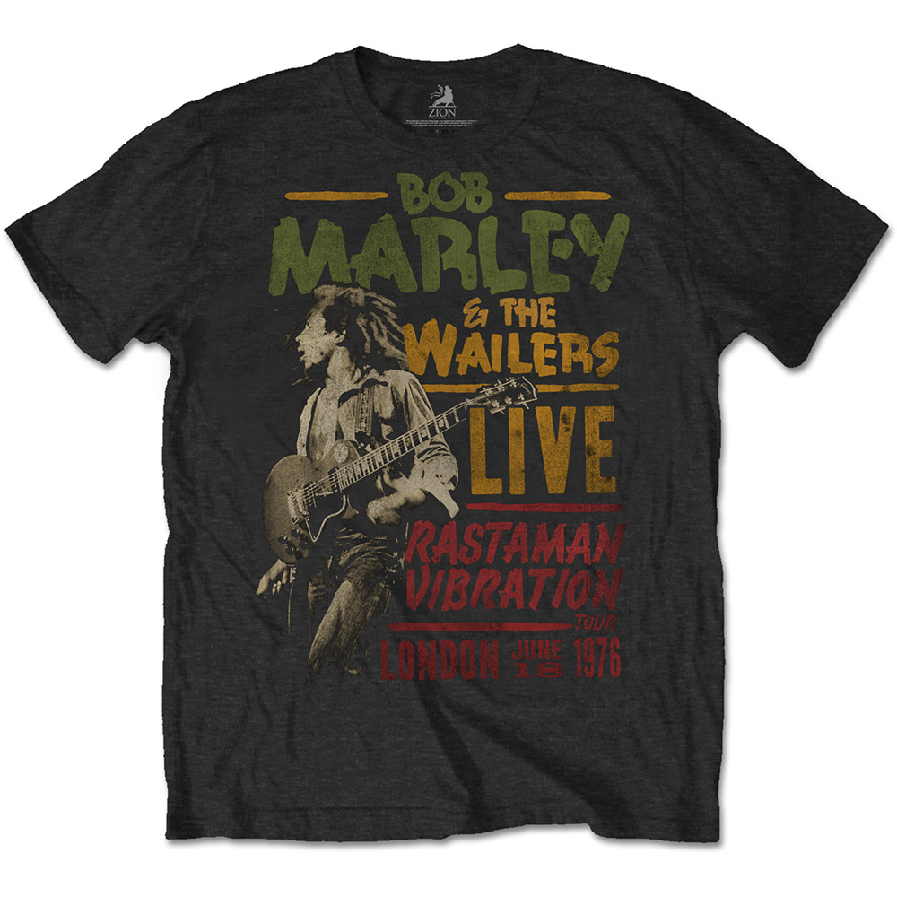 Bob Marley Unisex T-Shirt: Rastaman Vibration Tour 1976 (Medium)