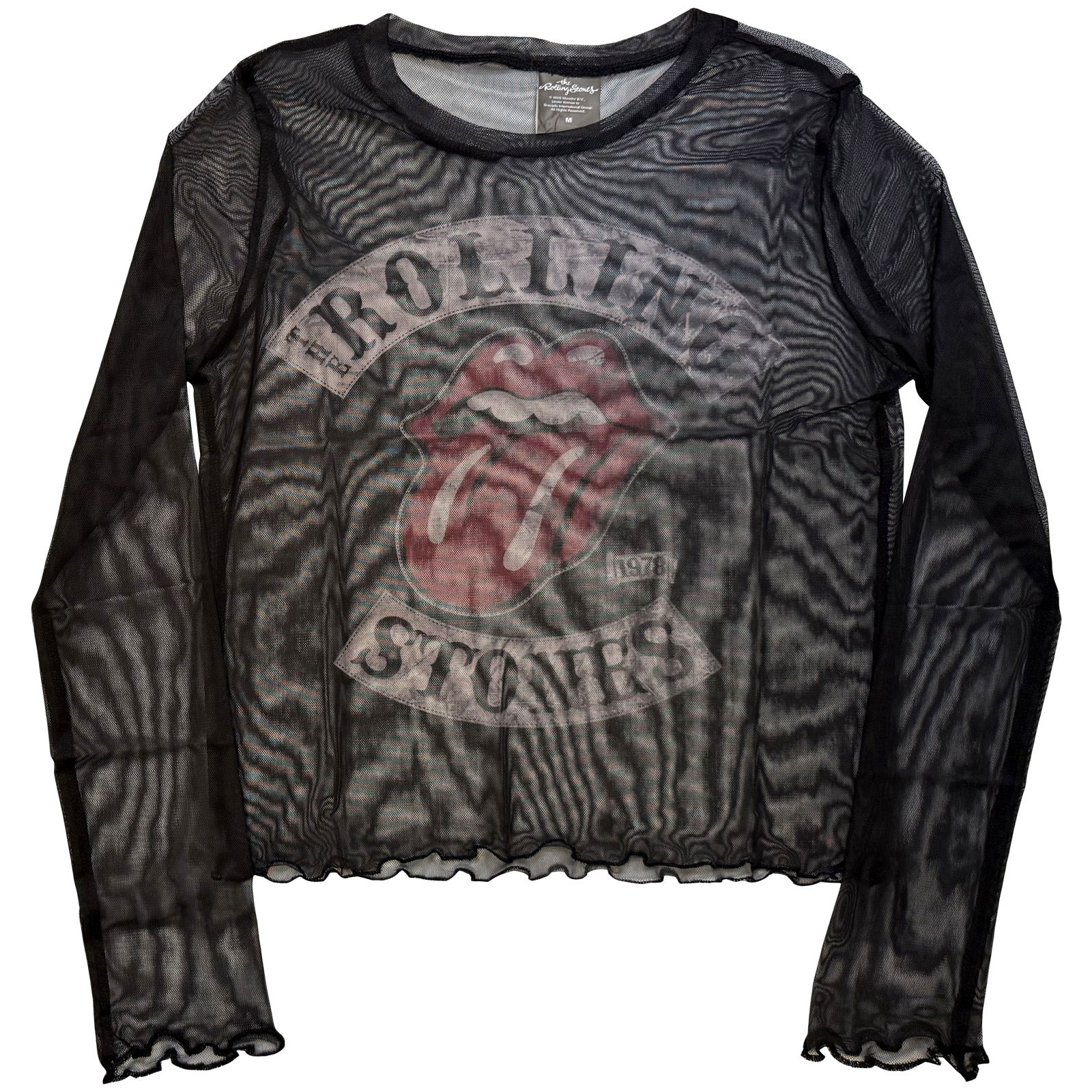 The Rolling Stones Langærmet Mesh-Crop-Top Til Kvinder: Tour 78 (Sort) - 2