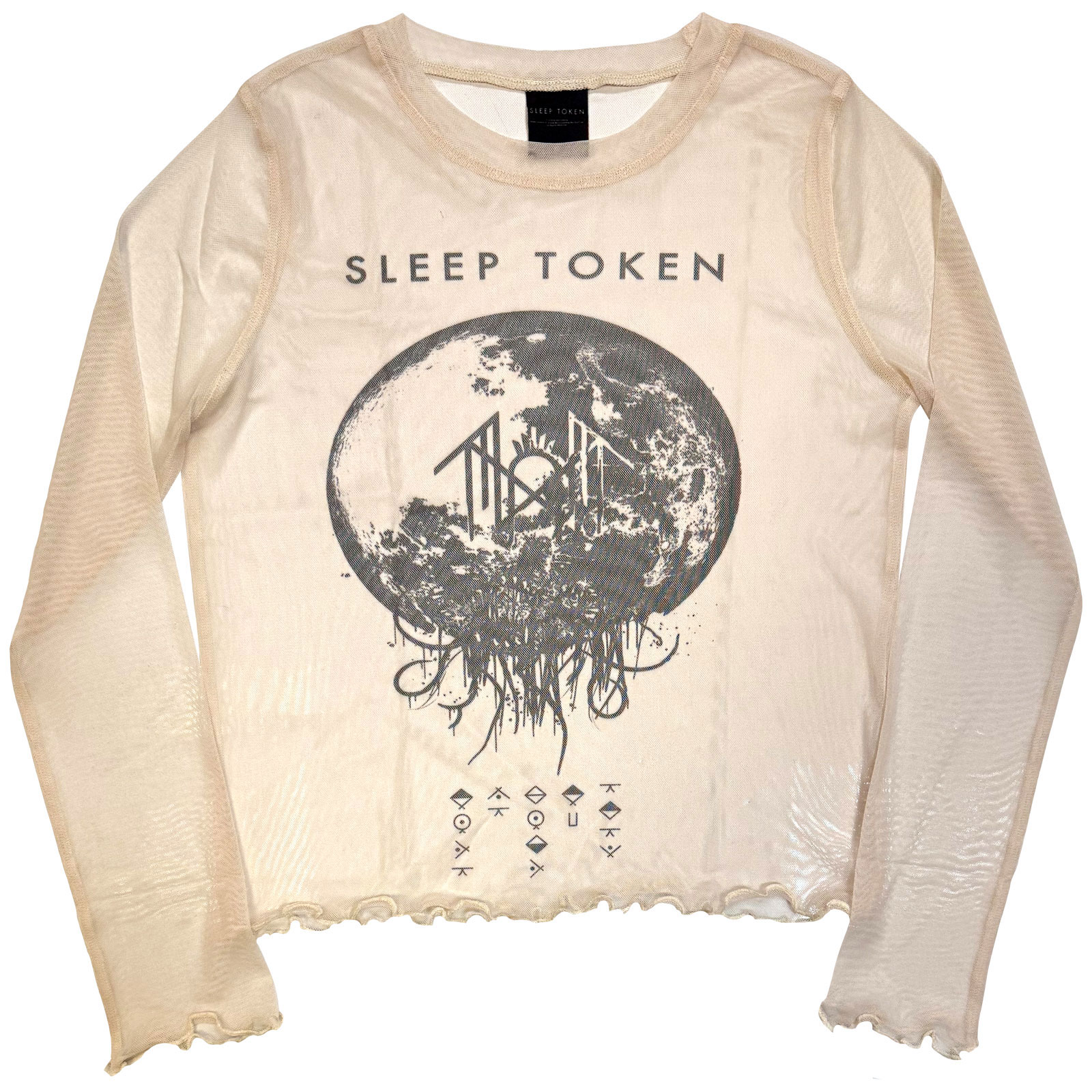 Sleep Token Langermet Mesh-Crop-Top For Damer: Take Me Back To Eden (Naturfarget) - 2
