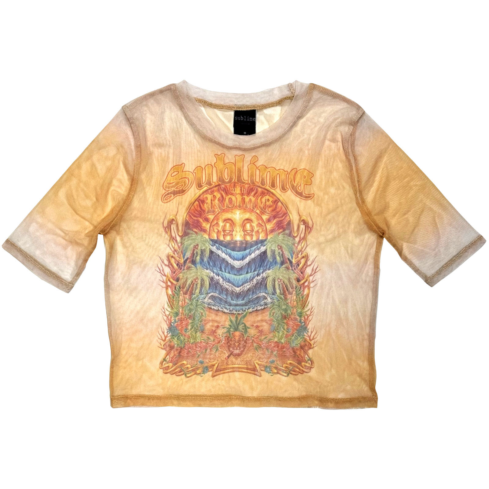 Sublime Mesh-Crop-Top Til Kvinder: Summer Season (Orange) - 2