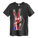 The Who: Union Jack Hand Amplified Vintage Charcoal Small T Shirt