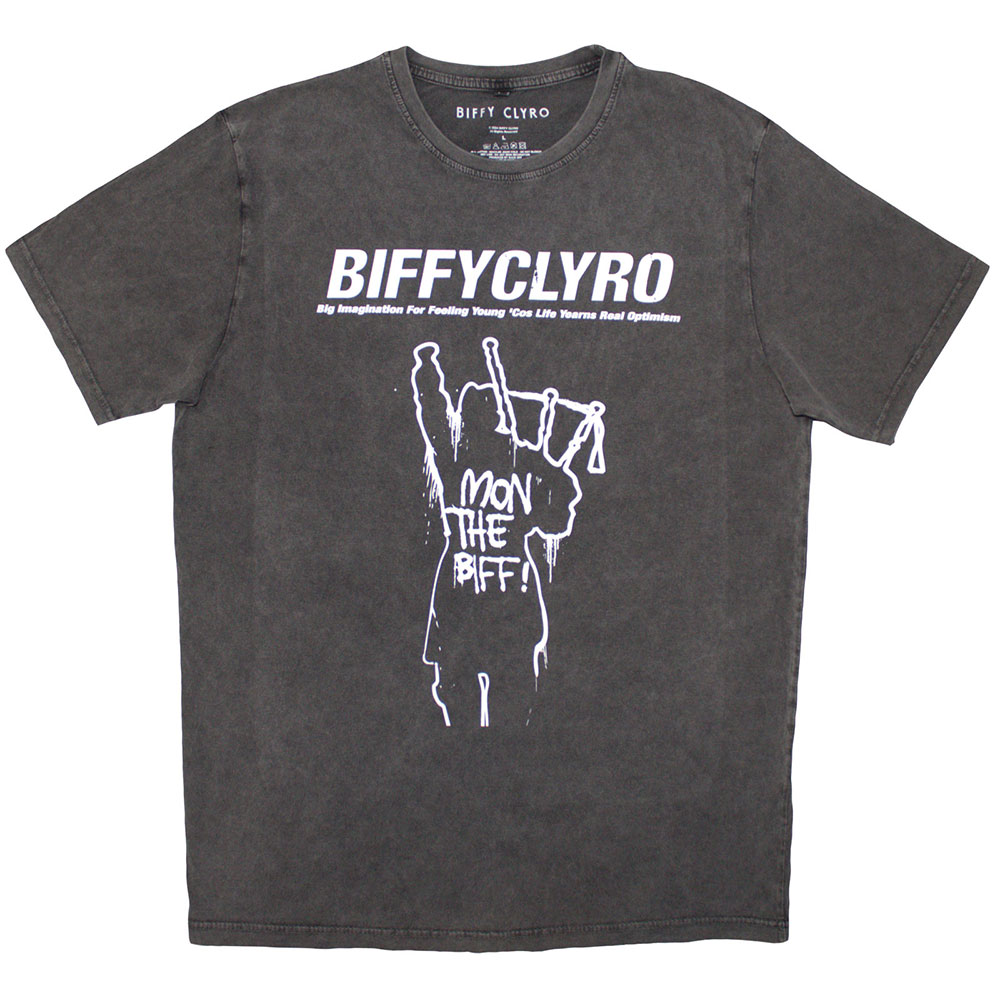 Biffy Clyro Unisex Stone Wash T-Shirt: Big Imagination (Charcoal Grey) (XX-Large)