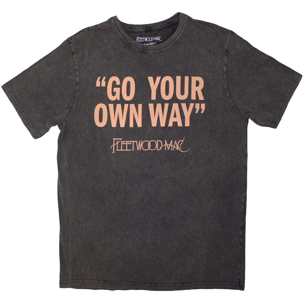 Fleetwood Mac Unisex Stone Wash T-Shirt: Go Your Own Way (Charcoal Grey) (XX-Large)