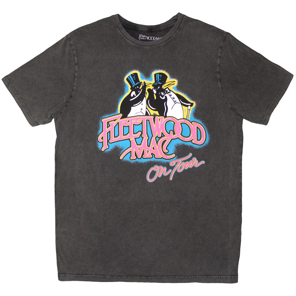 Fleetwood Mac Unisex Stone Wash T-Shirt: On Tour (Charcoal Grey) (XX-Large)
