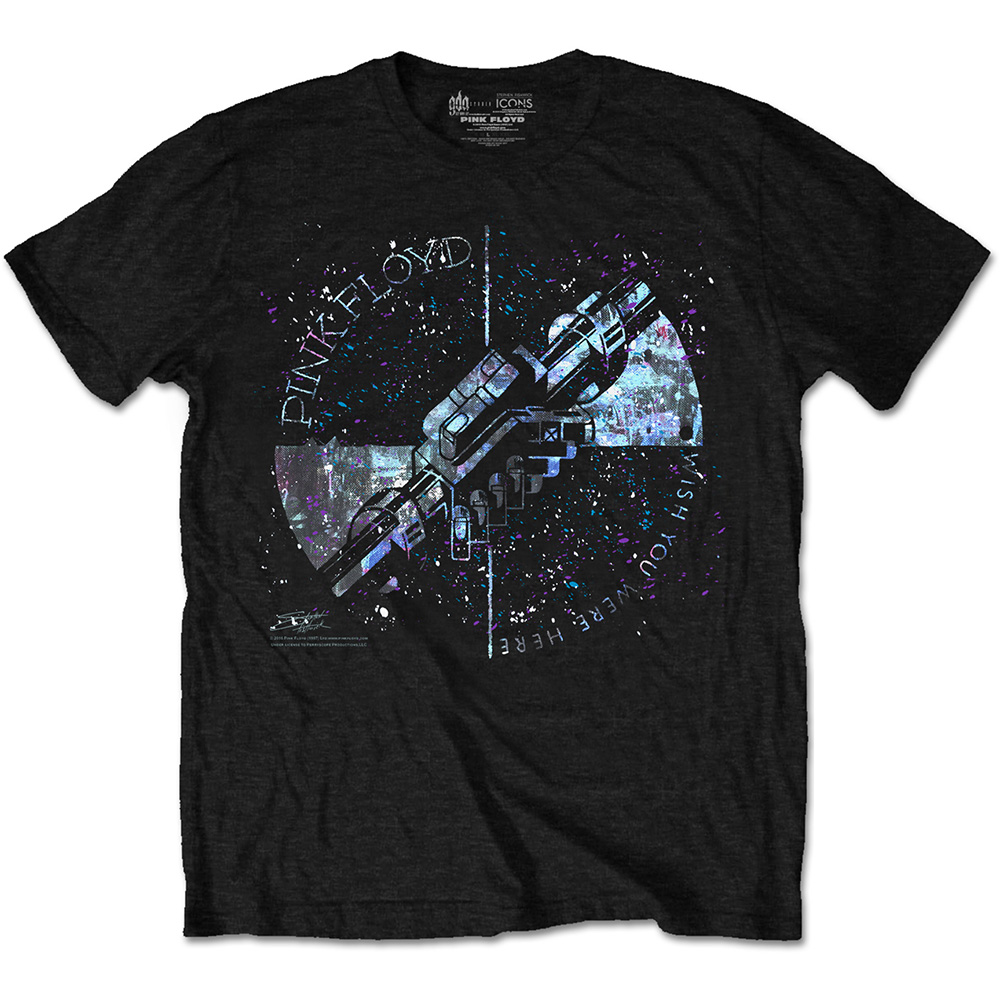 Pink Floyd Unisex T-Shirt: Machine Greeting Blue (Medium)